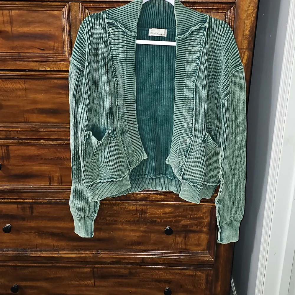 ZENANA Oversized Sweater Cardigan. Nwts Womens Sz Small. Hunter Green